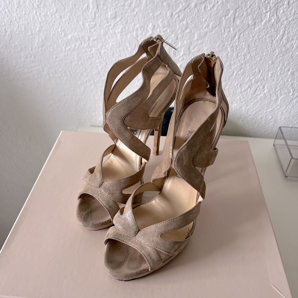 Jimmy Choo Shimmer Leather Sandal